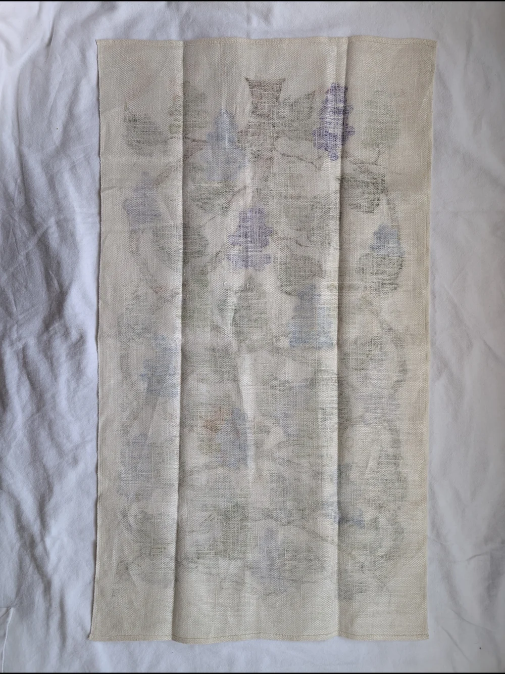 Vintage Lois Long Grape Vine Kitchen Towel in Blue, Purple, Olive